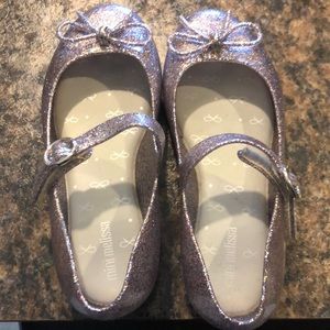 Adorable Mini Melissa multi glitter shoes